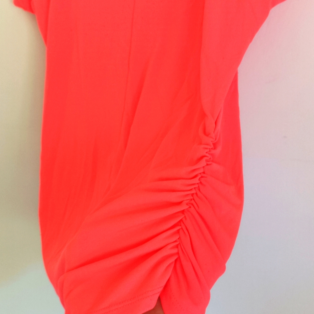 Bright Orange Salmon Stretchy Rauched "Daily Special" Top